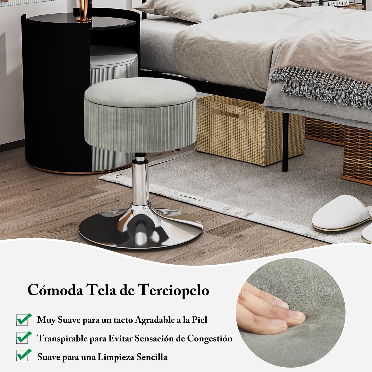 Foto 6 | Taburete Furniturer Theehe Gris