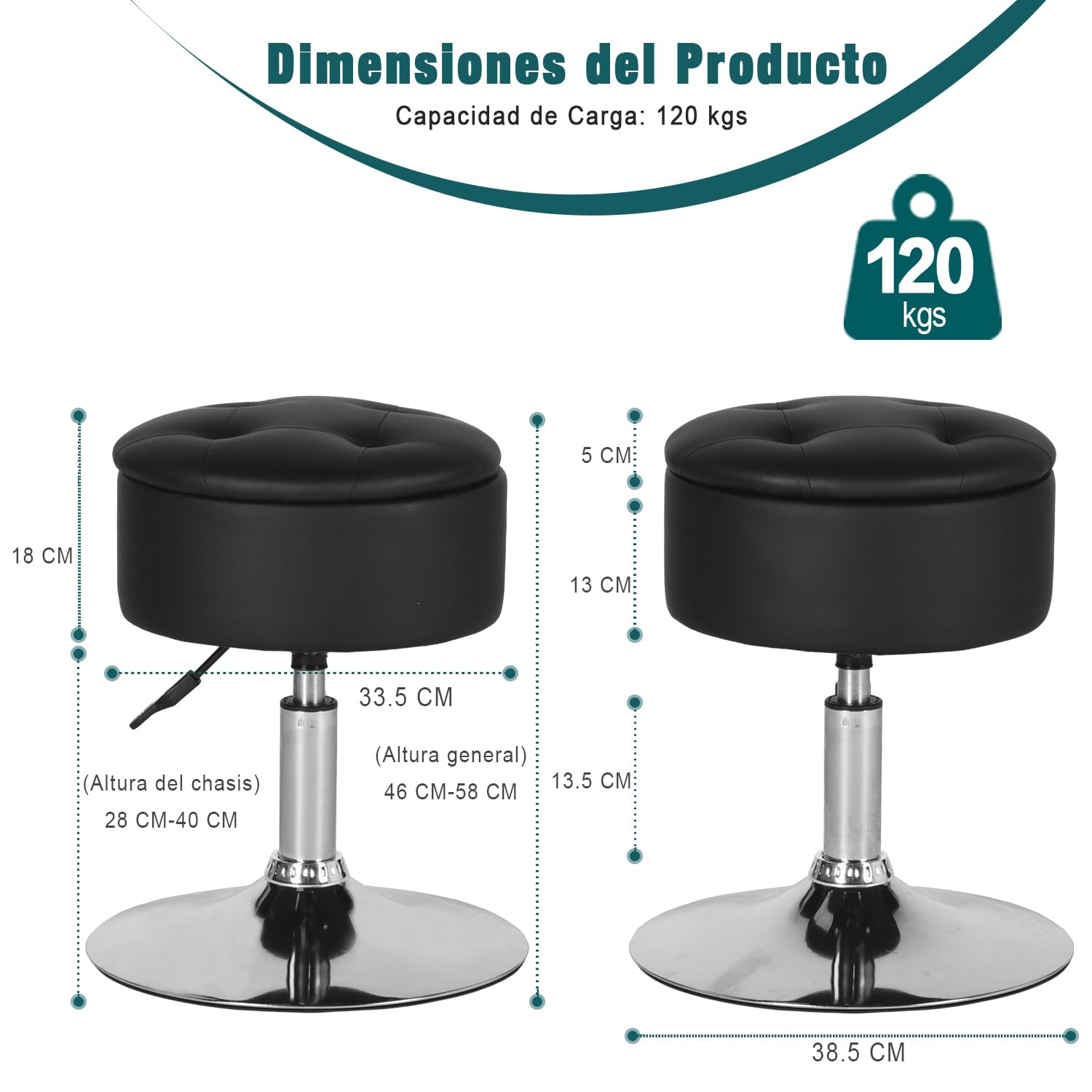 Foto 3 | Taburete Furniturer Theehe Negro