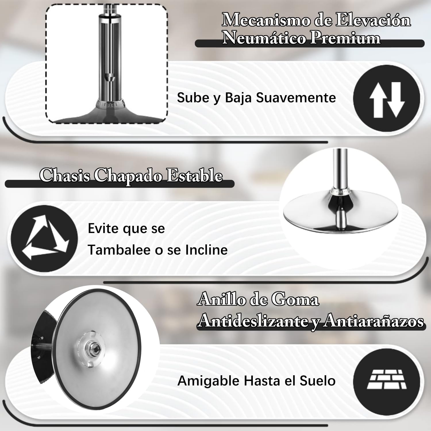 Foto 7 pulgar | Taburete Furniturer Theehe Negro