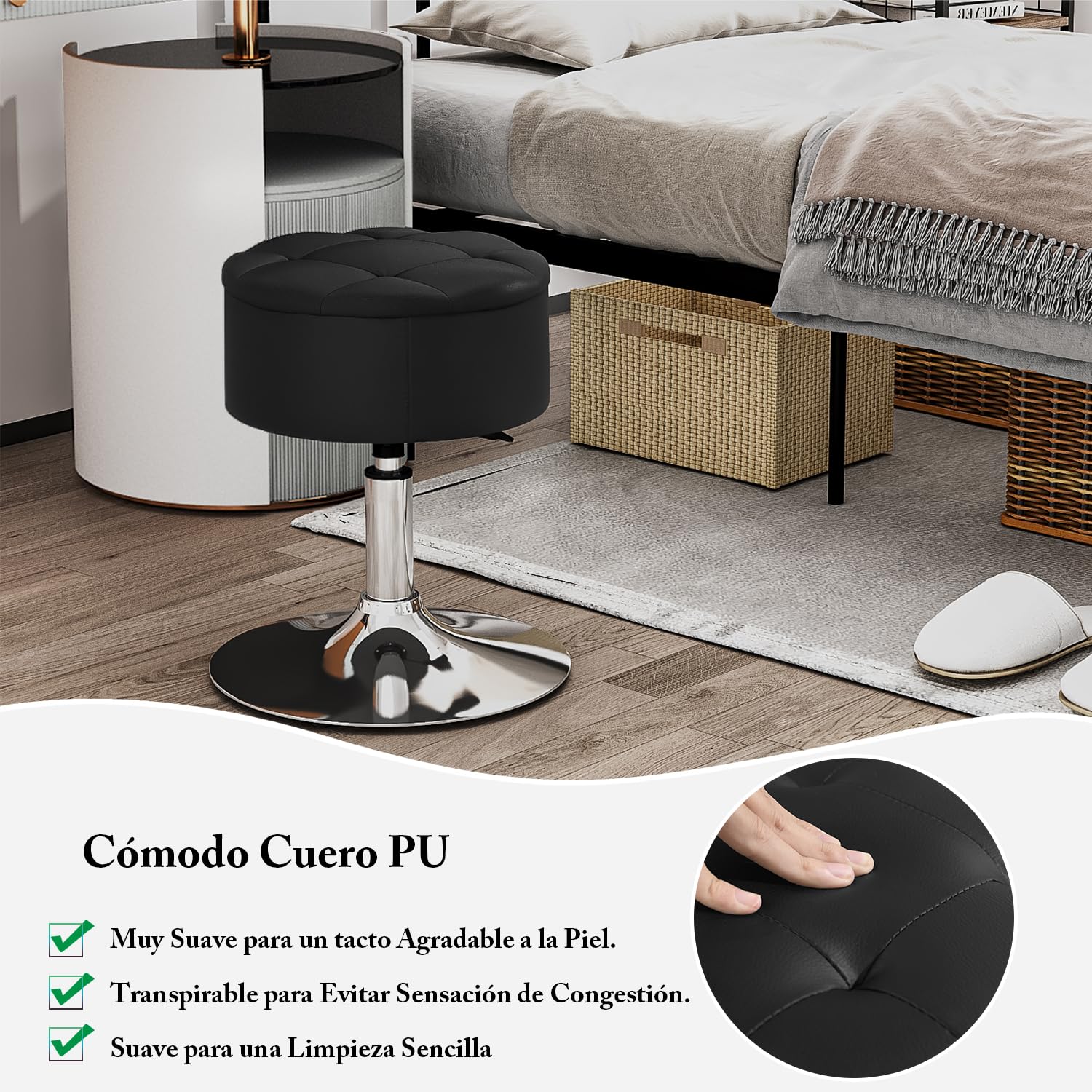 Foto 7 | Taburete Furniturer Theehe Negro