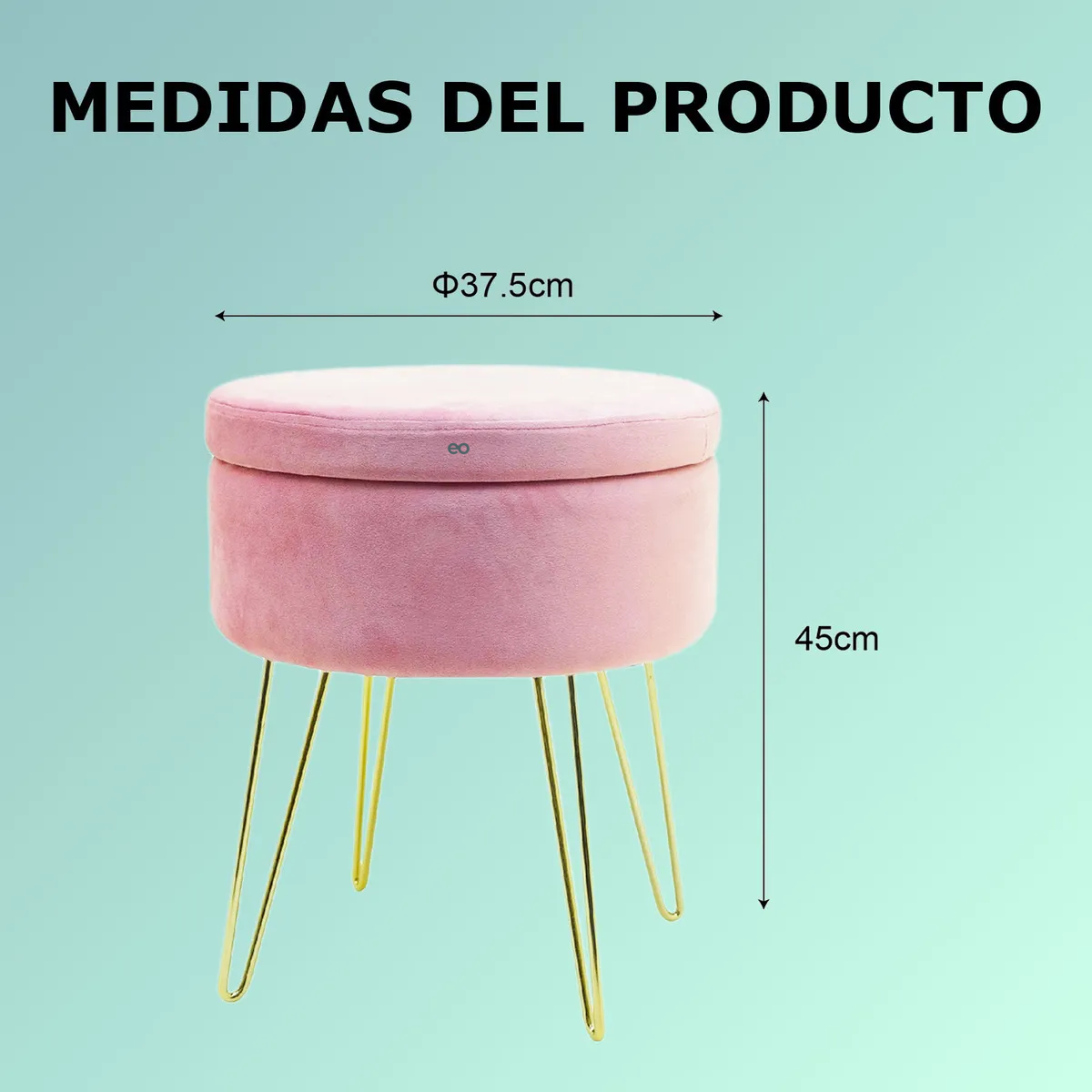 Foto 4 pulgar | Taburete Tocador Tipo Puf Para Almacenar  Eo Safe Imports Esi-20753rosa