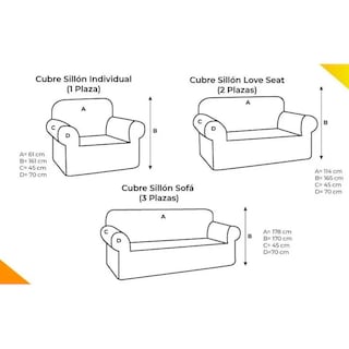 Foto 7 | Kit cubre Sofá Homehacks Doble Vista color Anaranjado 3 Piezas