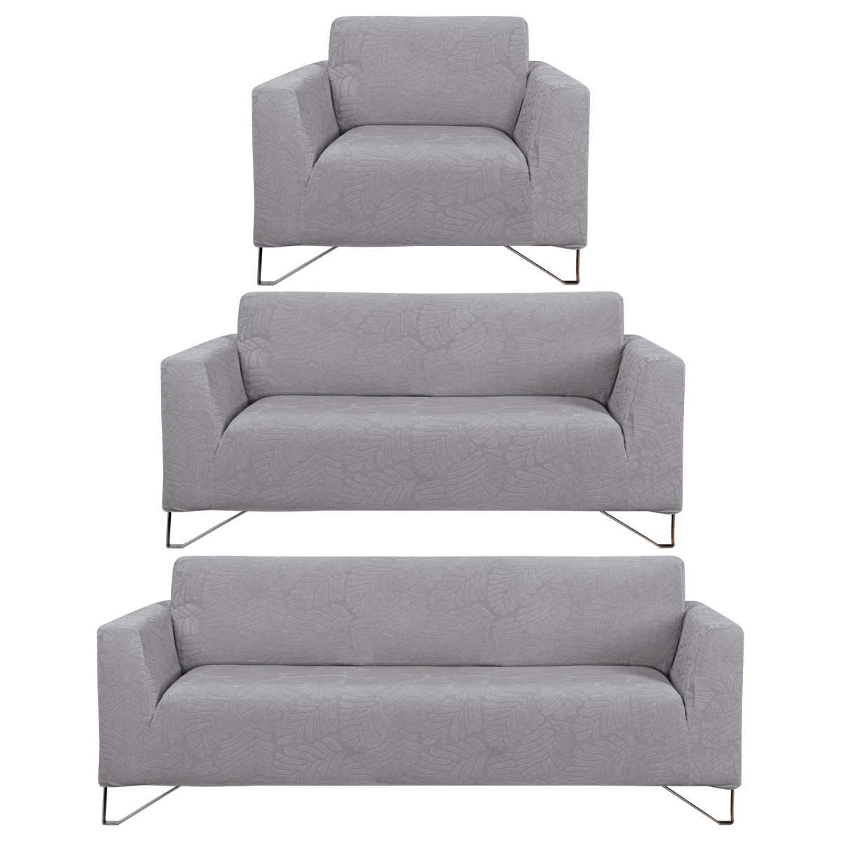 Foto 1 | Juego Protector Cubre Salas Real Textil Elástico Gris Ajustable 3 Piezas