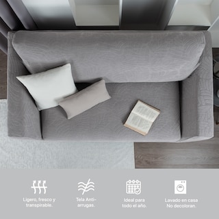 Foto 7 | Juego Protector Cubre Salas Real Textil Elástico Gris Ajustable 3 Piezas