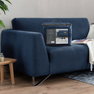 Foto 8 | Juego Protector Cubre Salas Real Textil Elástico Azul Oscuro Ajustable 3 Piezas