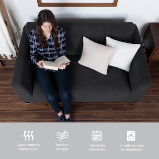 Foto 7 | Juego Protector Cubre Sala Real Textil Negro Elástico Ajustable 3 Piezas