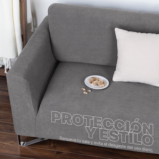 Foto 6 | Juego Protector Cubre Sala Real Textil Gris Elástico Ajustable 3 Piezas