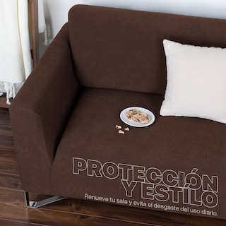 Foto 6 | Juego Protector Cubre Sala Real Textil Café Elástico Ajustable 3 Piezas
