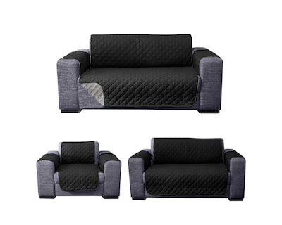 Foto 2 | Protector De Sala Para Sillón Rebeca Rombos Negro / Perla Set De 3 Piezas