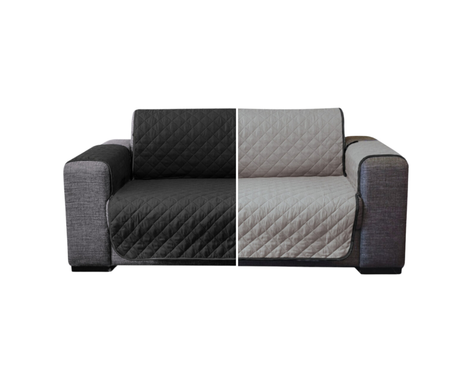 Foto 4 pulgar | Protector De Sala Para Sillón Rebeca Rombos Negro / Perla Set De 3 Piezas