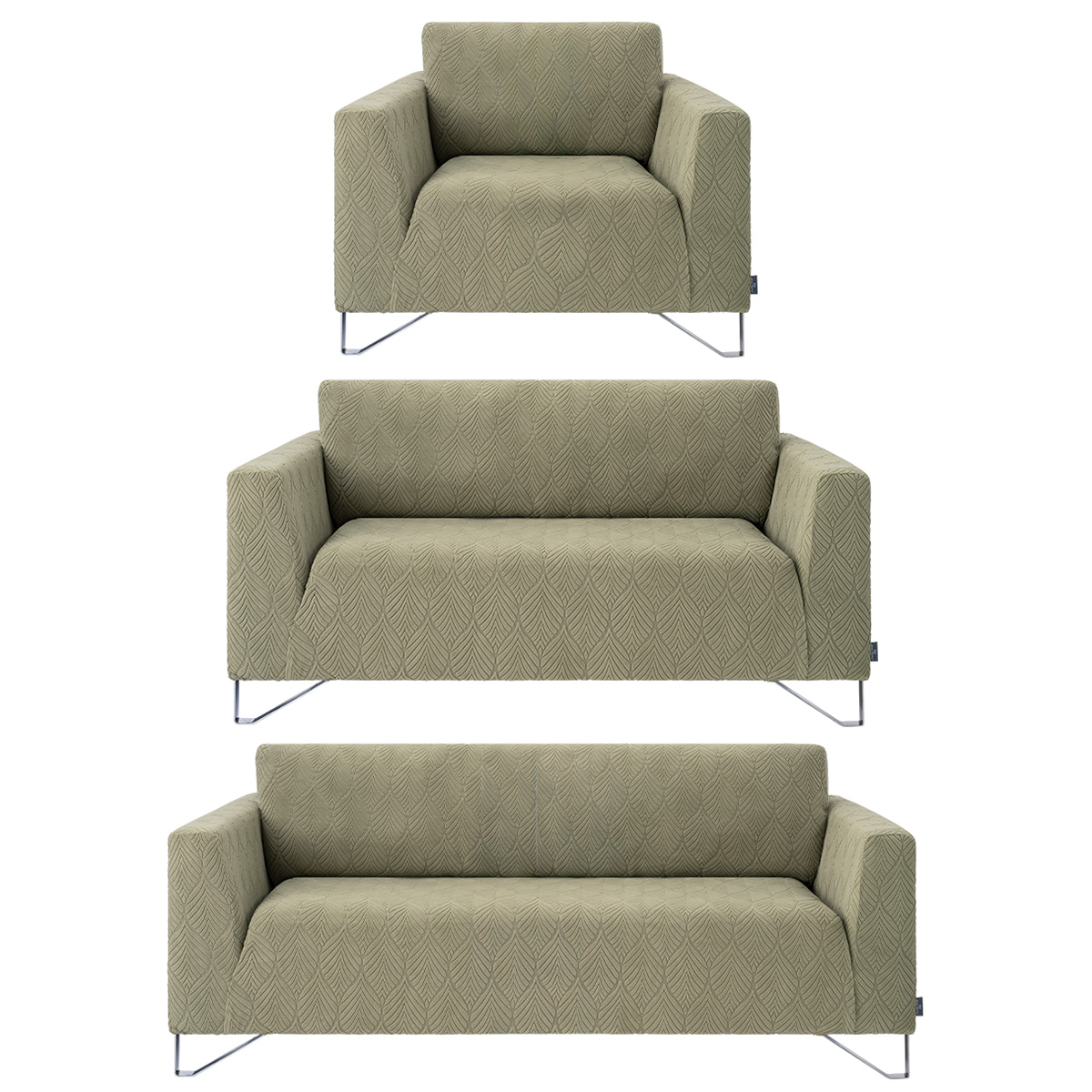 Foto 1 | Juego Protector Cubre Salas Real Textil Elástico Verde Olivo Ajustable 3 Piezas