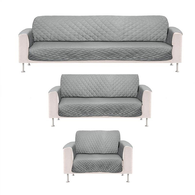 Foto 3 pulgar | Cubre Sala Doble Vista 3 Fundas Lavables Couch Coat Beautifull Home Azul/gris Para Sillón 3 Plazas, Love Seat Y Sofá