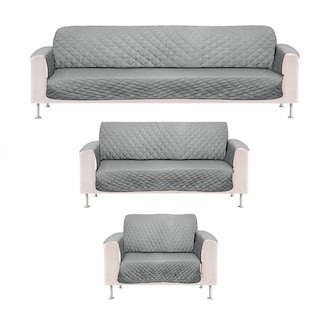 Foto 2 | Cubre Sala Doble Vista 3 Fundas Lavables Couch Coat Beautifull Home Azul/gris Para Sillón 3 Plazas, Love Seat Y Sofá