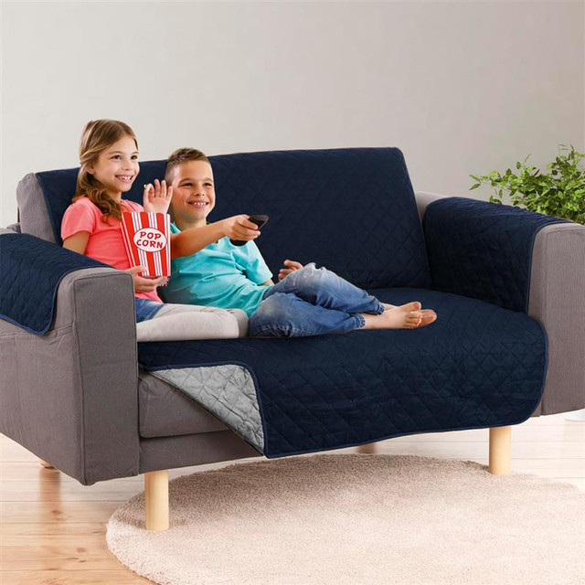 Foto 4 | Cubre Sala Doble Vista 3 Fundas Lavables Couch Coat Beautifull Home Azul/gris Para Sillón 3 Plazas, Love Seat Y Sofá