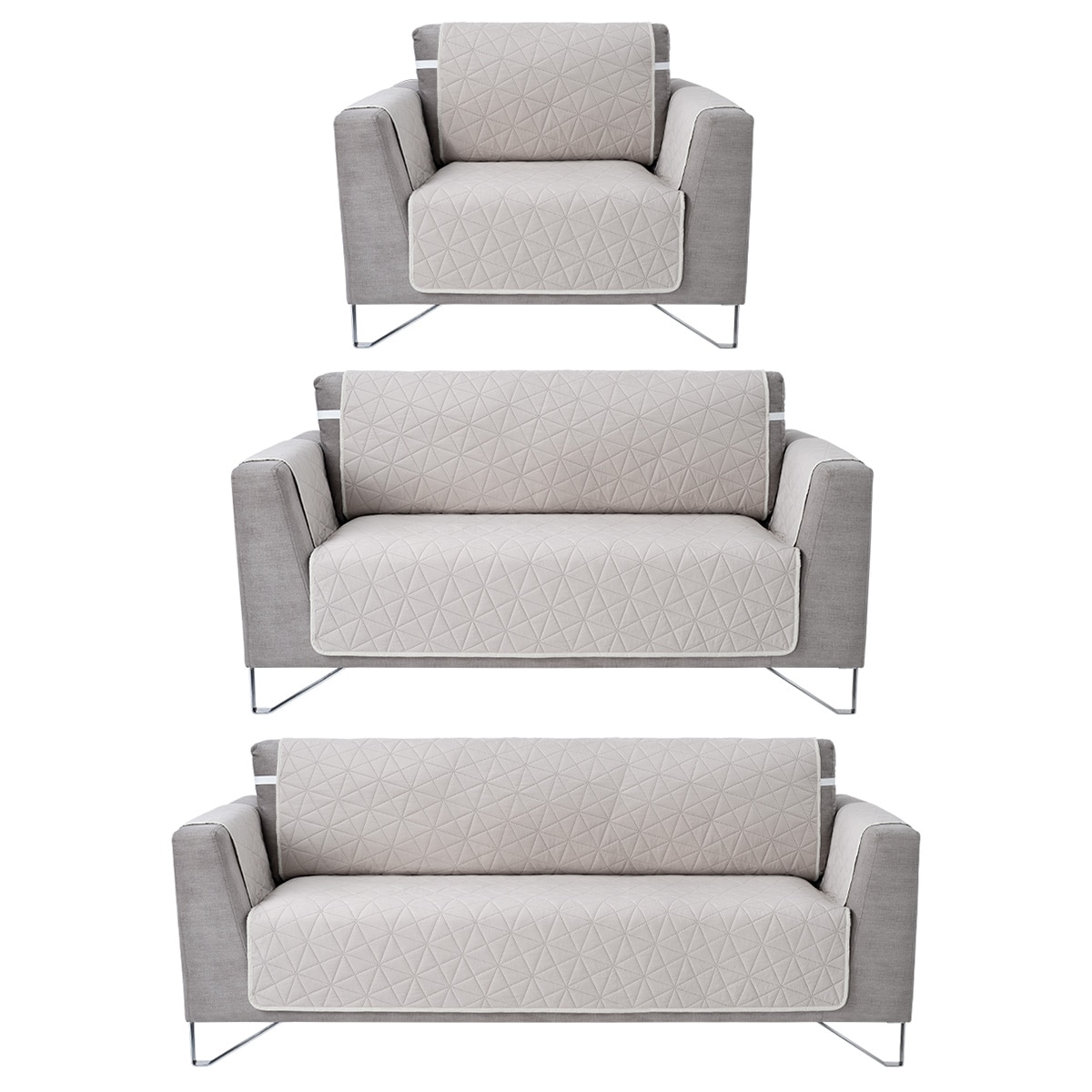 Protector Cubresala Pinsonic Real Textil Arena / Marfil Doble Vista 3 Piezas