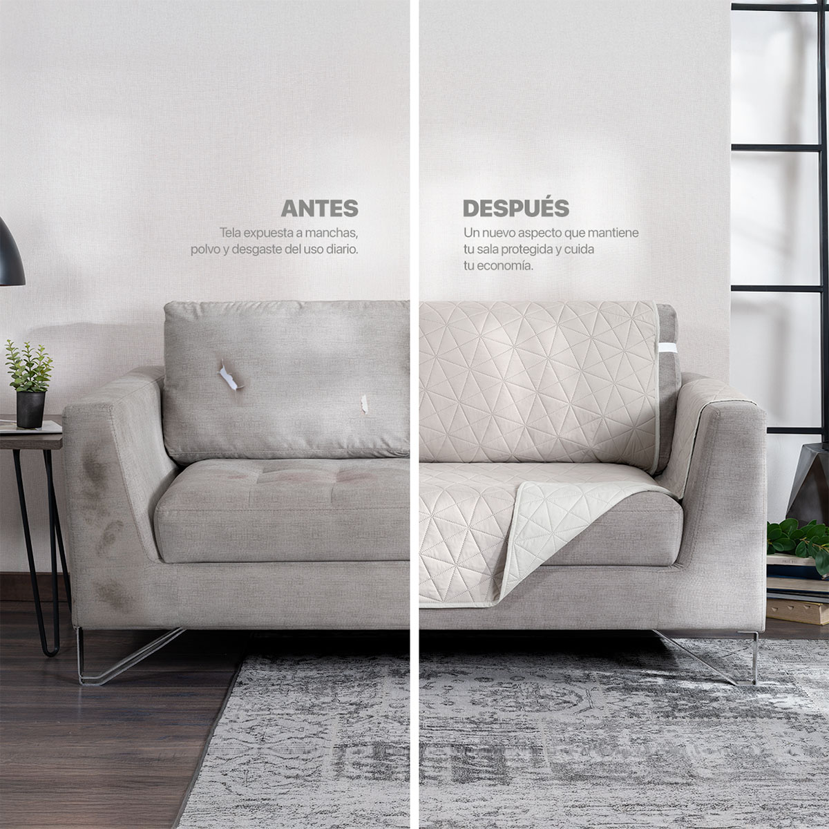 Foto 7 | Protector Cubresala Pinsonic Real Textil Arena / Marfil Doble Vista 3 Piezas