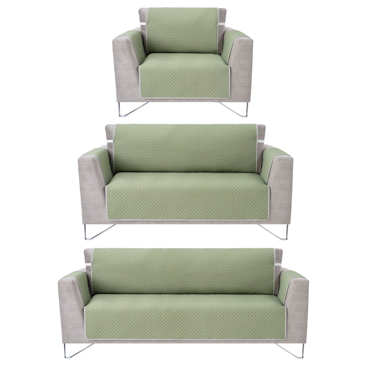 Foto 1 | Protector Cubresala Pinsonic Real Textil Olivo / Gris Doble Vista 3 Piezas