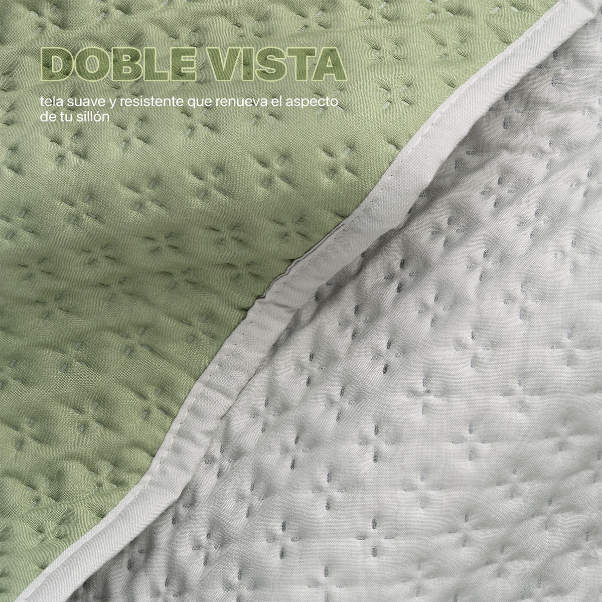 Foto 5 pulgar | Protector Cubresala Pinsonic Real Textil Olivo / Gris Doble Vista 3 Piezas