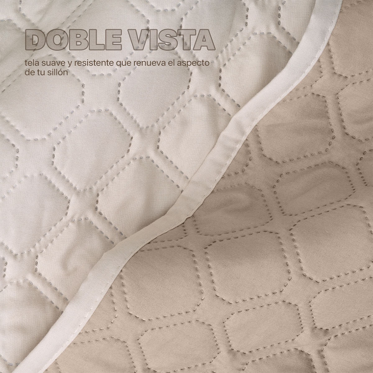 Foto 4 | Protector Cubresala Pinsonic Real Textil Khaki / Beige Doble Vista 3 Piezas