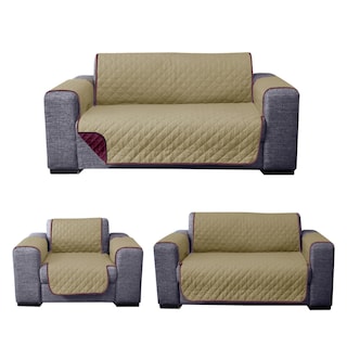 Foto 4 | Protector De Sala Para Sillón Rebeca Rombos Vino/beige Set De 3 Piezas