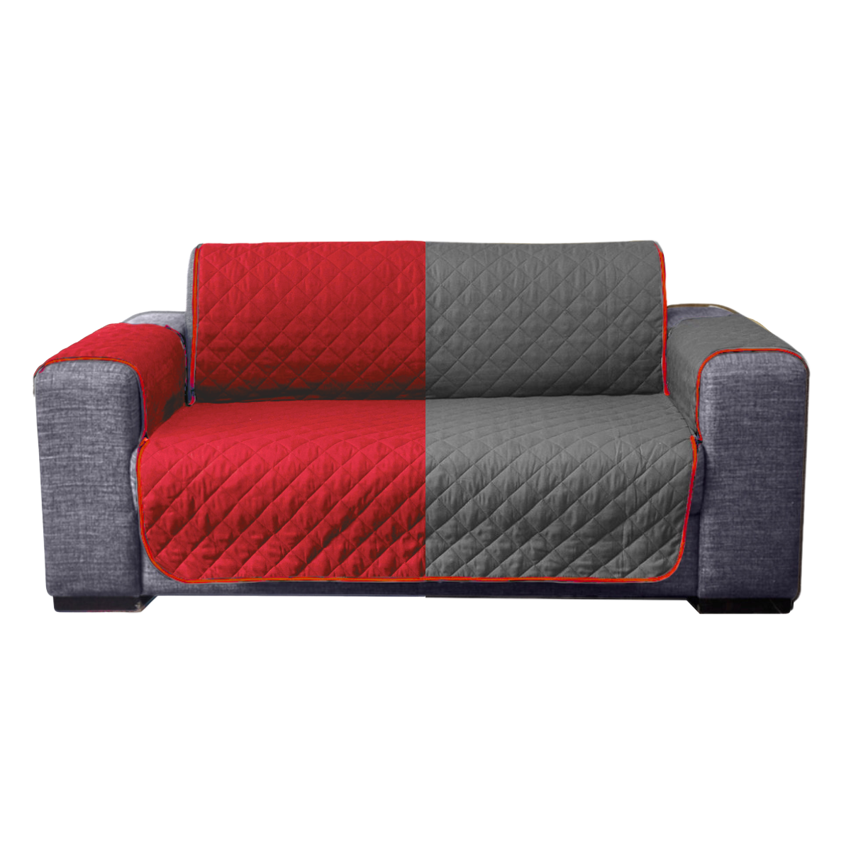 Foto 4 pulgar | Protector De Sala Para Sillón Rebeca Rombos  Rojo/gris Oxford Set De 3 Piezas