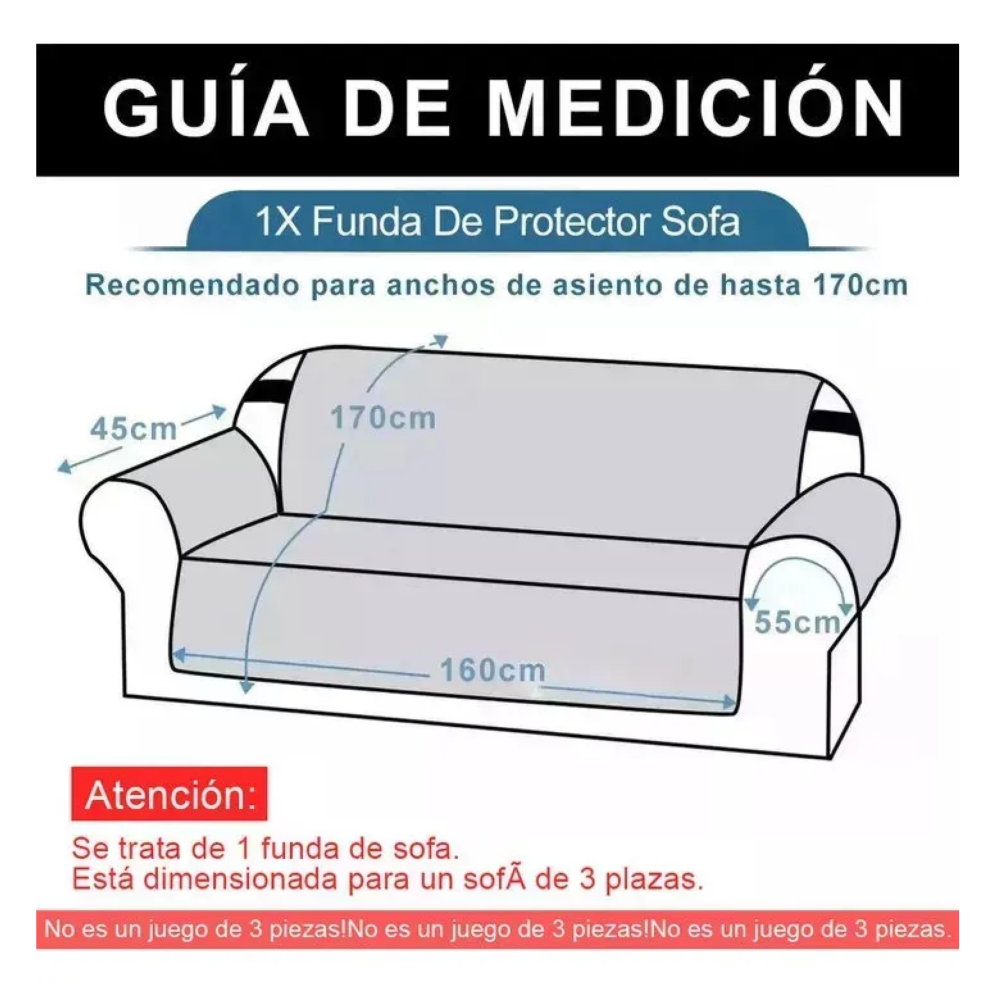 Foto 6 pulgar | Protector Cubre Sala Lab.g Sofá Funda Sillón 3-plaza Con Bolsillo Beige
