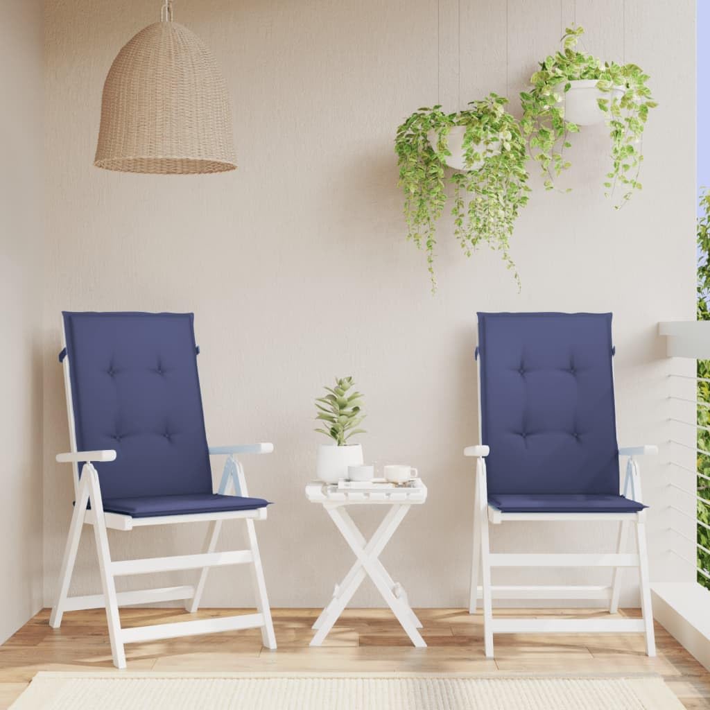 Foto 2 | Cojines Para Sillas Vidaxl Outdoor Patio Highback  Color Azul Marino - Venta Internacional.