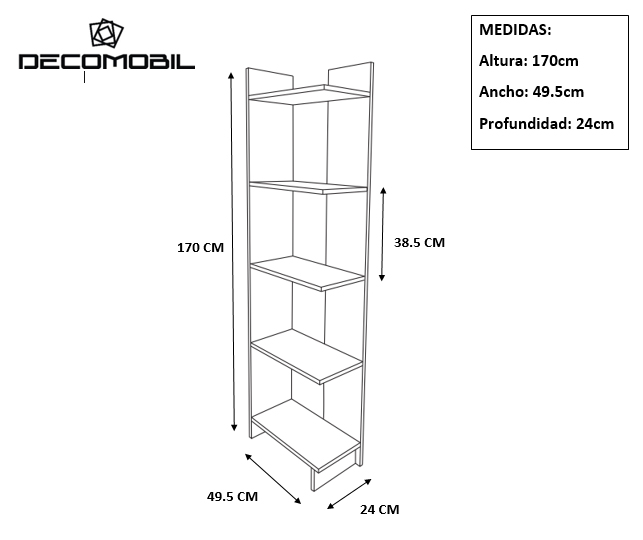 Foto 6 | Librero Esquinero Genérico LB1-180X45 color Blanco