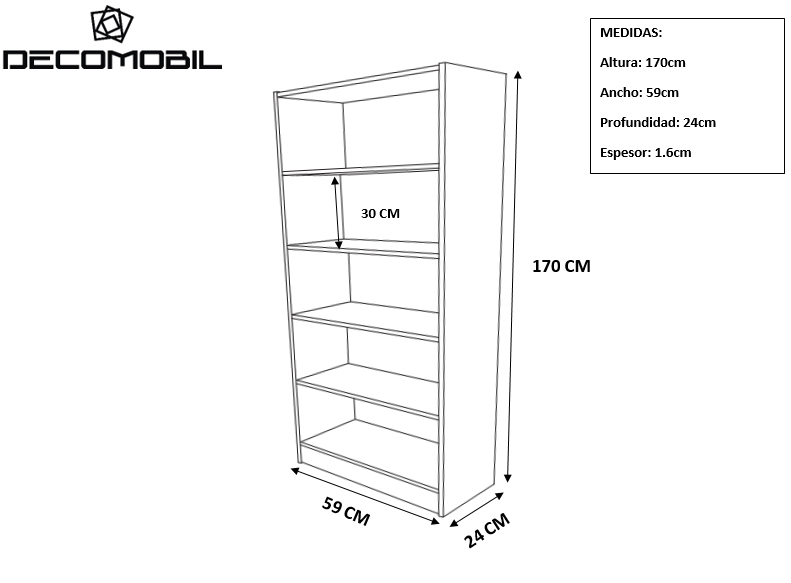 Foto 5 | Librero Genérico LBC-180x24 color Marrón