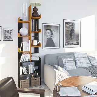 Foto 4 | Librero Playcon Exdetn color Negro de 48 x 176 cm