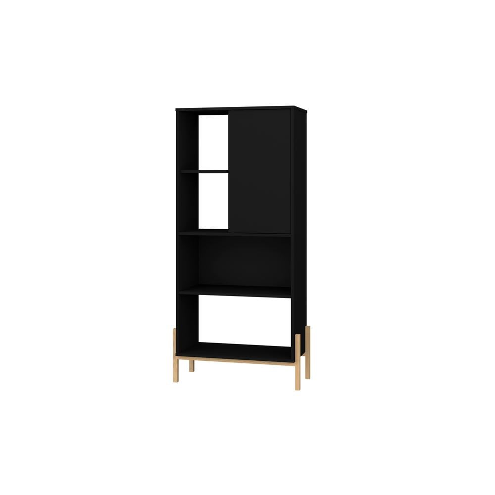 Librero Minimalista Midtown Concept Organizador con Puerta y Estantes Amplios Blanco/Negro $3,758