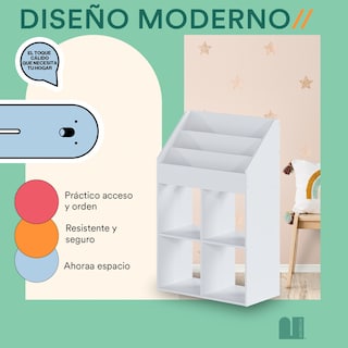 Foto 4 | Librero para Niños Mubson Juguetero Organizador Nabi color Blanco