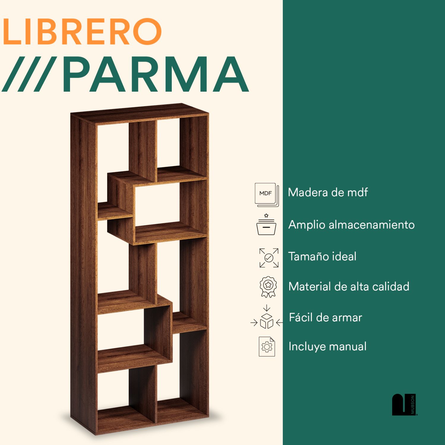 Foto 2 | Librero Mubson Parma color Café