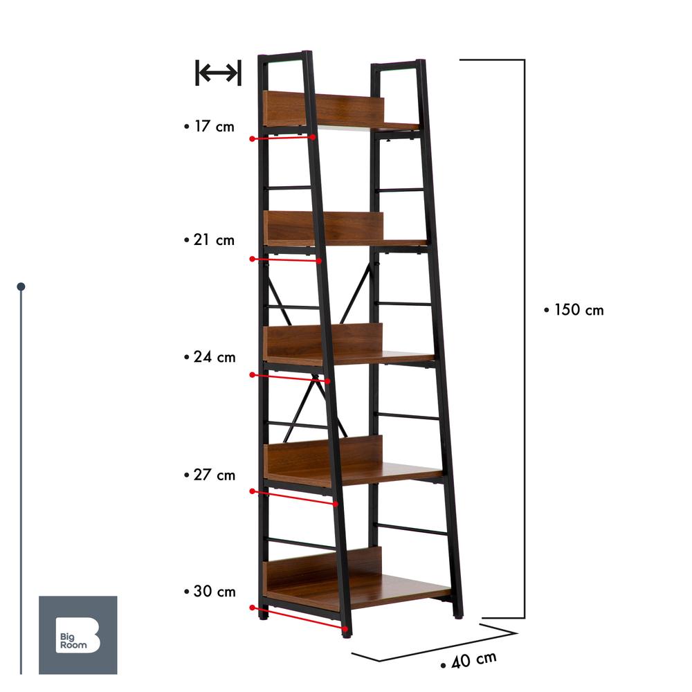 Foto 3 | Librero Organizador de Madera 5 Repisas Minimalista