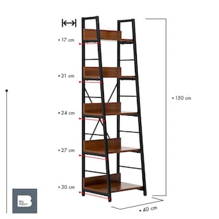 Foto 3 | Librero Organizador de Madera 5 Repisas Minimalista