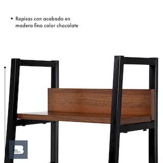 Foto 5 | Librero Organizador de Madera 5 Repisas Minimalista