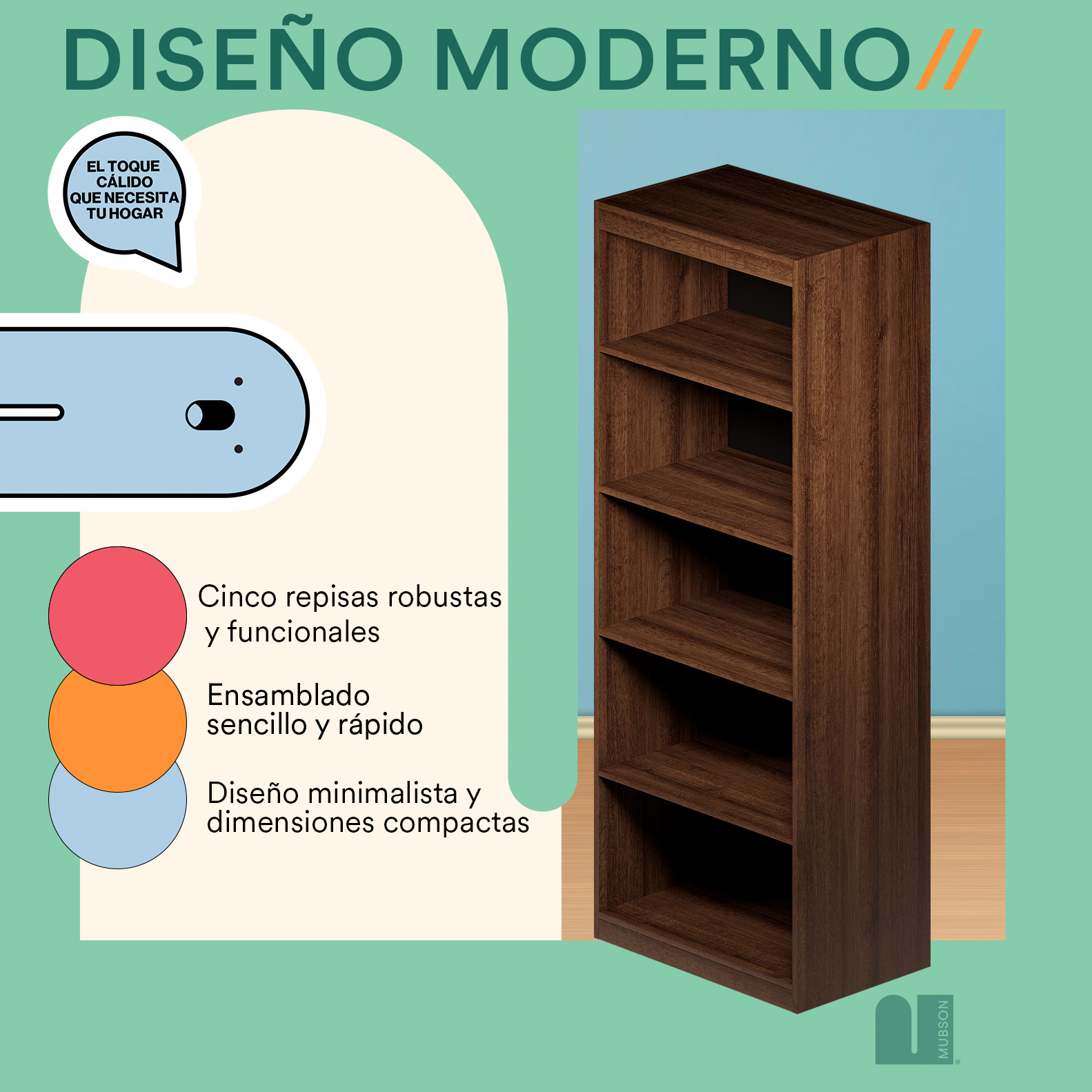 Foto 4 | Librero Con 4 Repisas Mubson. Organizador Londo