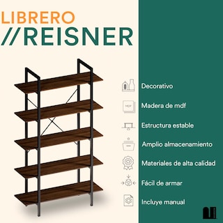 Foto 2 | Librero Con 5 Repisas Mubson. Estatntería Reisner