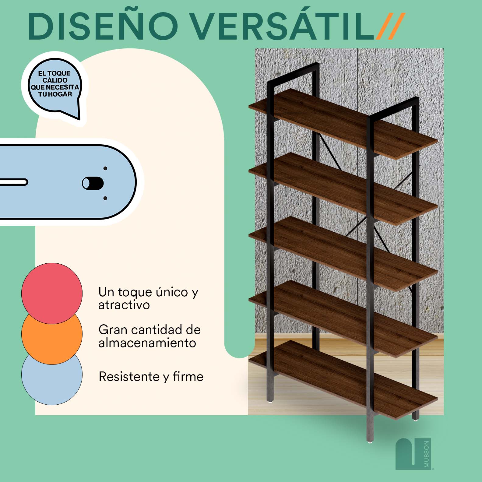 Foto 4 | Librero Con 5 Repisas Mubson. Estatntería  Reisner