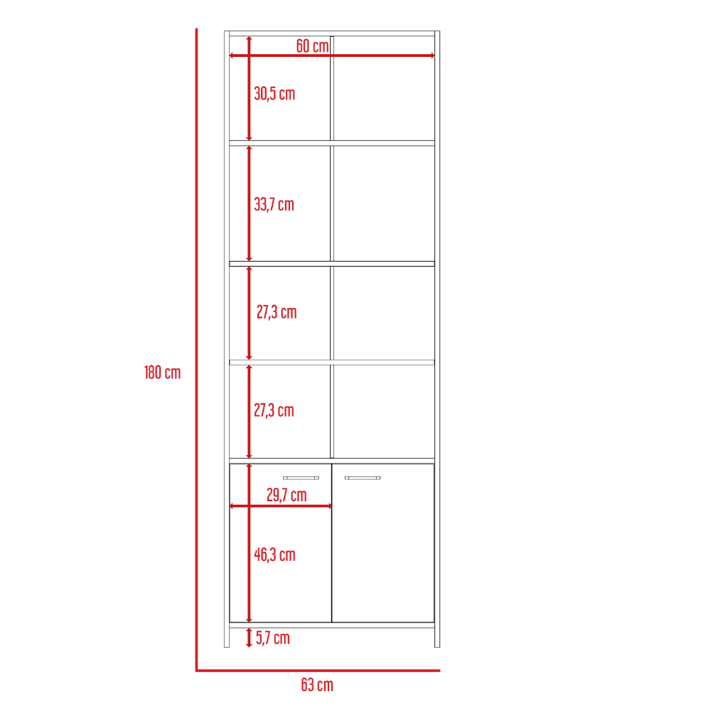 Foto 7 | Librero de Madera 1.8 m Excelsior Blanco