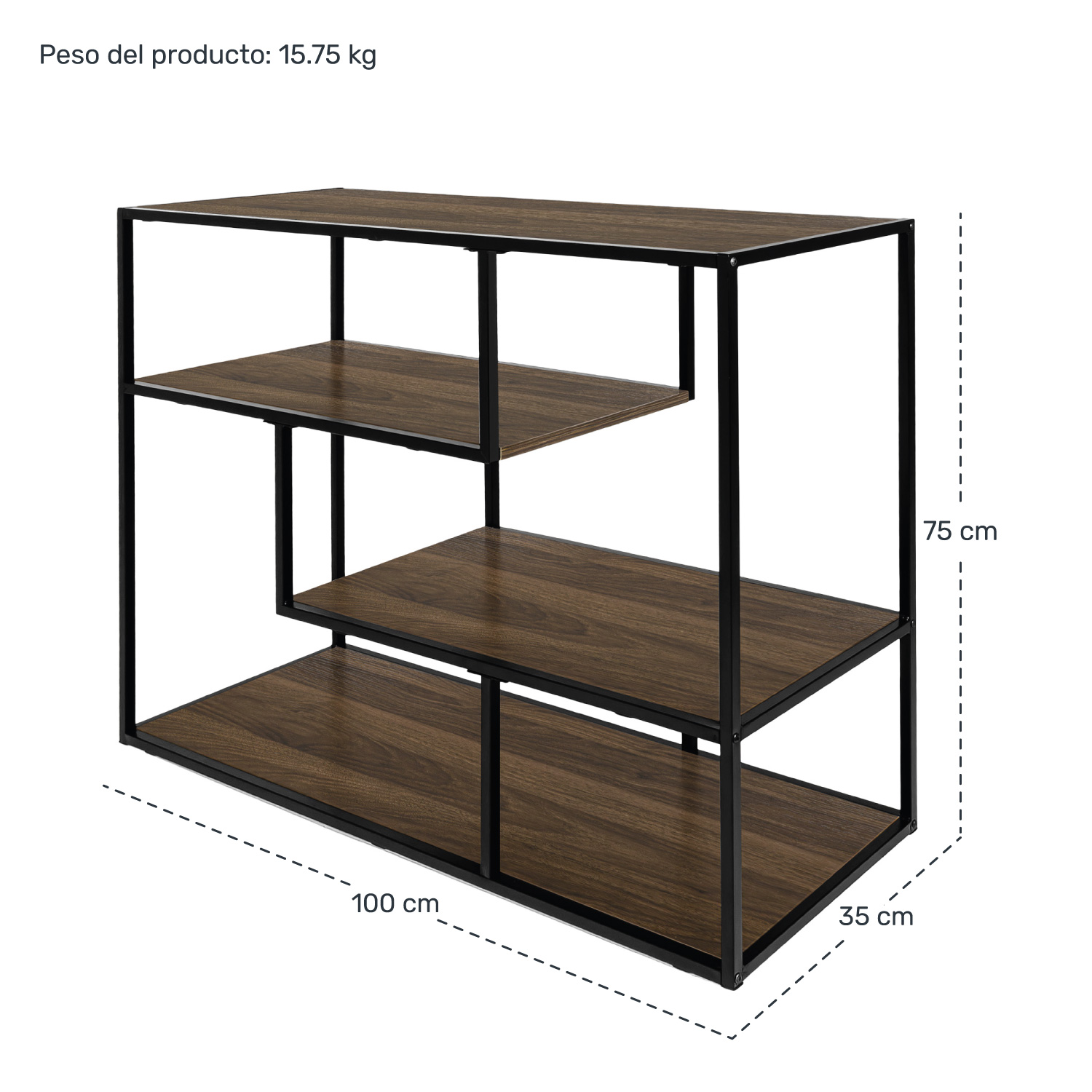 Foto 7 | Estante Librero Organizador Mueble 4 Niveles color Café