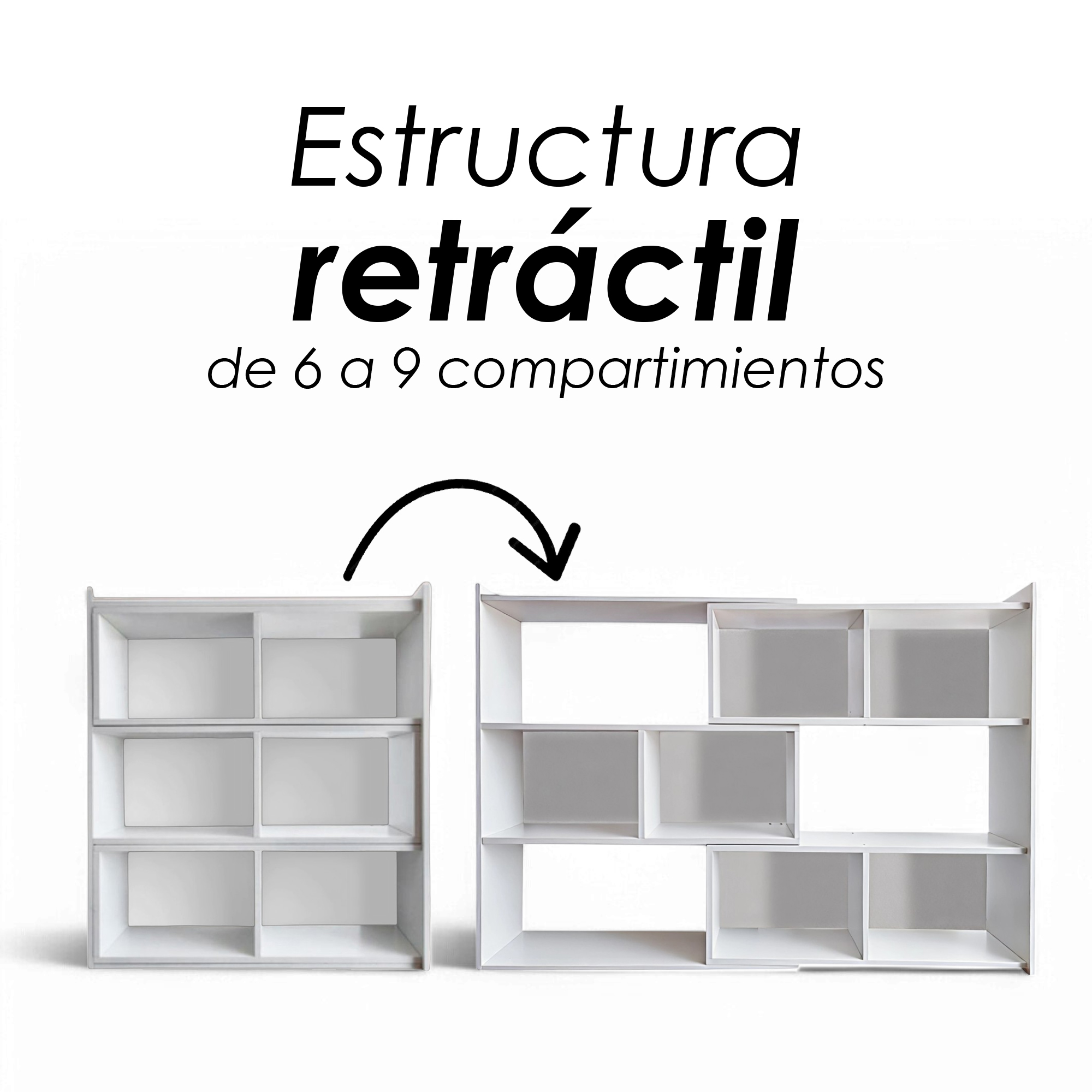 Foto 7 pulgar | Librero Organizador Ilios Innova Retractil Blanco