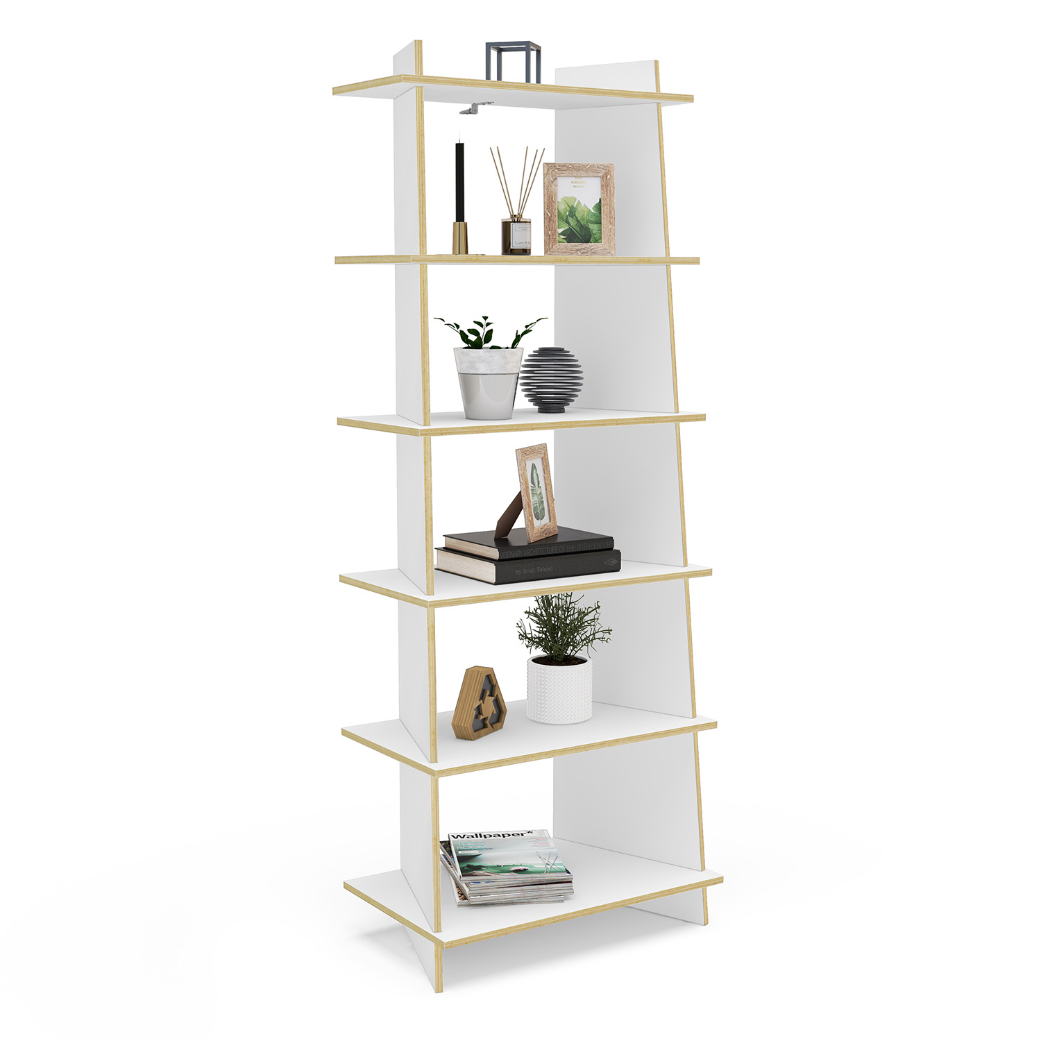 Foto 3 pulgar | Librero Esquinero Reggo Moderno Mueble Organizador Versátil color Blanco