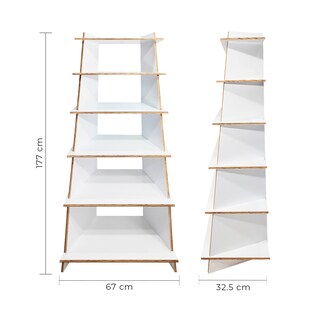 Foto 5 | Librero Esquinero Reggo Moderno Mueble Organizador Versátil color Blanco