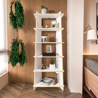 Foto 8 | Librero Esquinero Reggo Moderno Mueble Organizador Versátil color Blanco