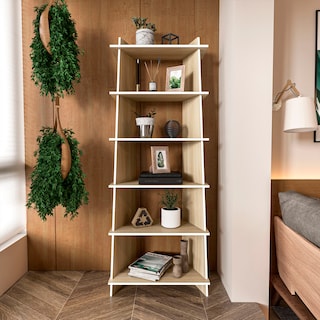 Foto 8 | Librero Esquinero Reggo Moderno Mueble Organizador Versatil Mundo In Color Roble