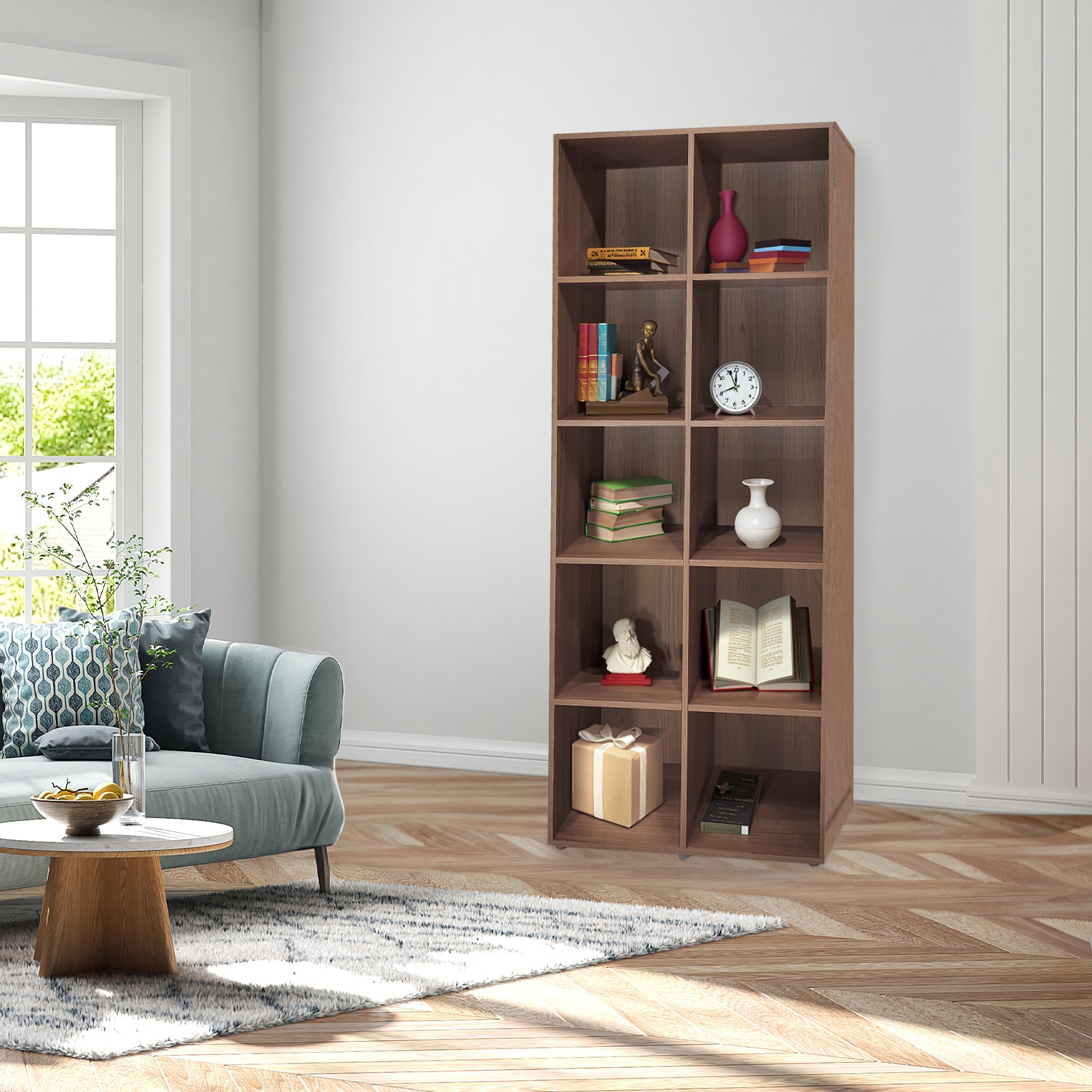 Mueble Organizador Moderno Mundo In Color Roble $2,879