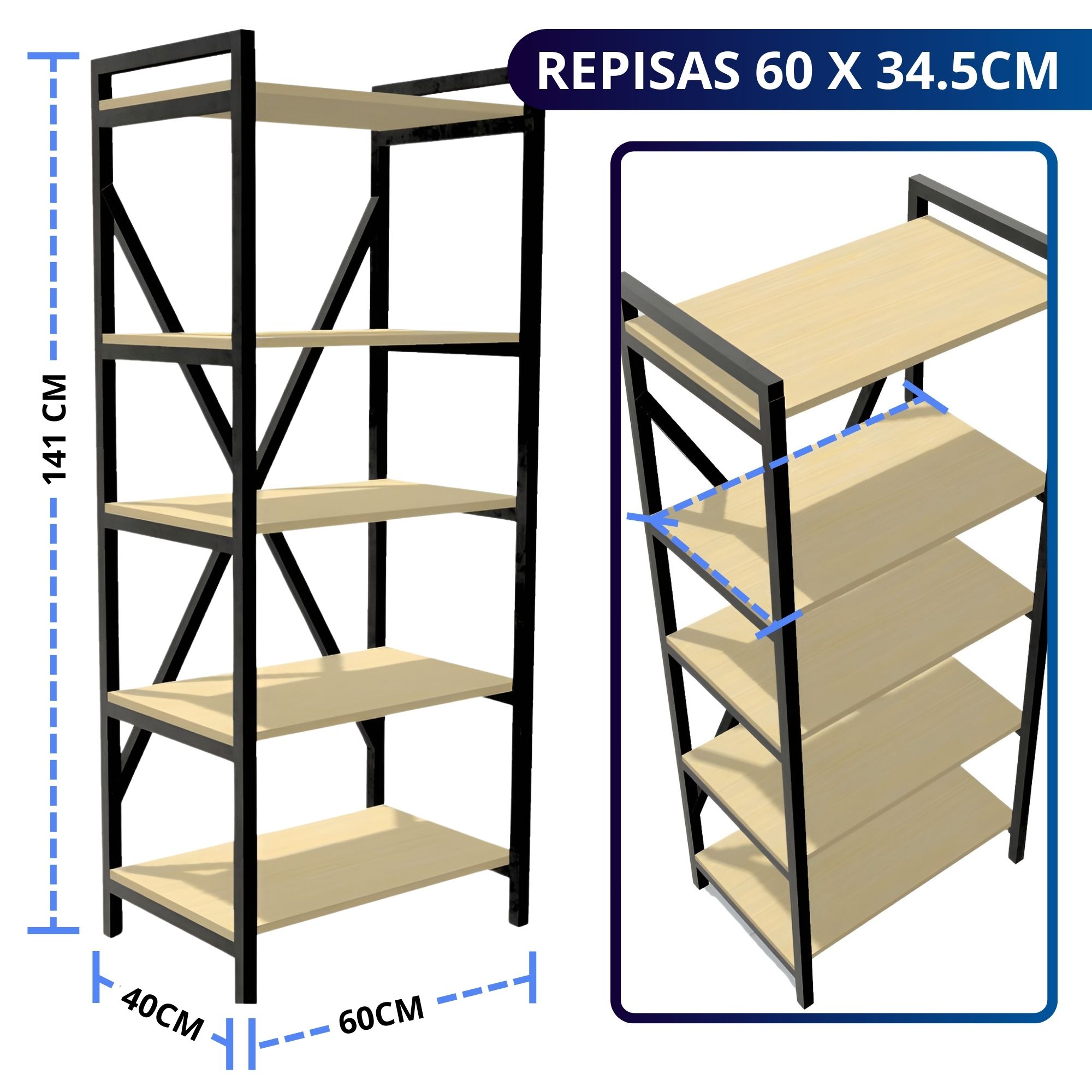 Foto 4 | Librero Ecomlab Café de 5 Niveles