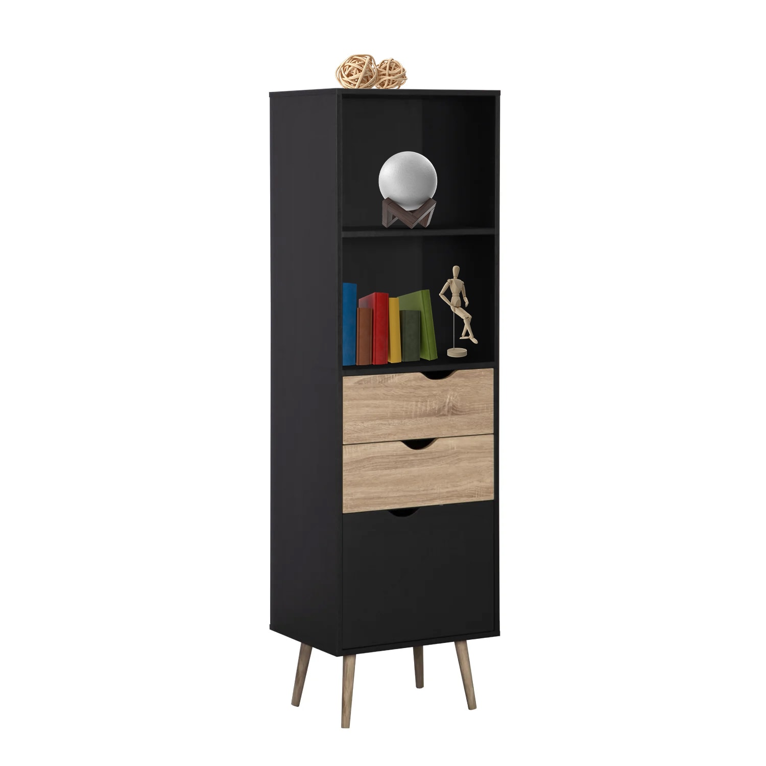 Librero Vertical Top Living Gotemburgo Black Nórdico Negro $2,499