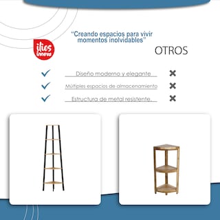 Foto 7 | Librero Esquinero Organizador Ilios Innova Café 5 Espacios